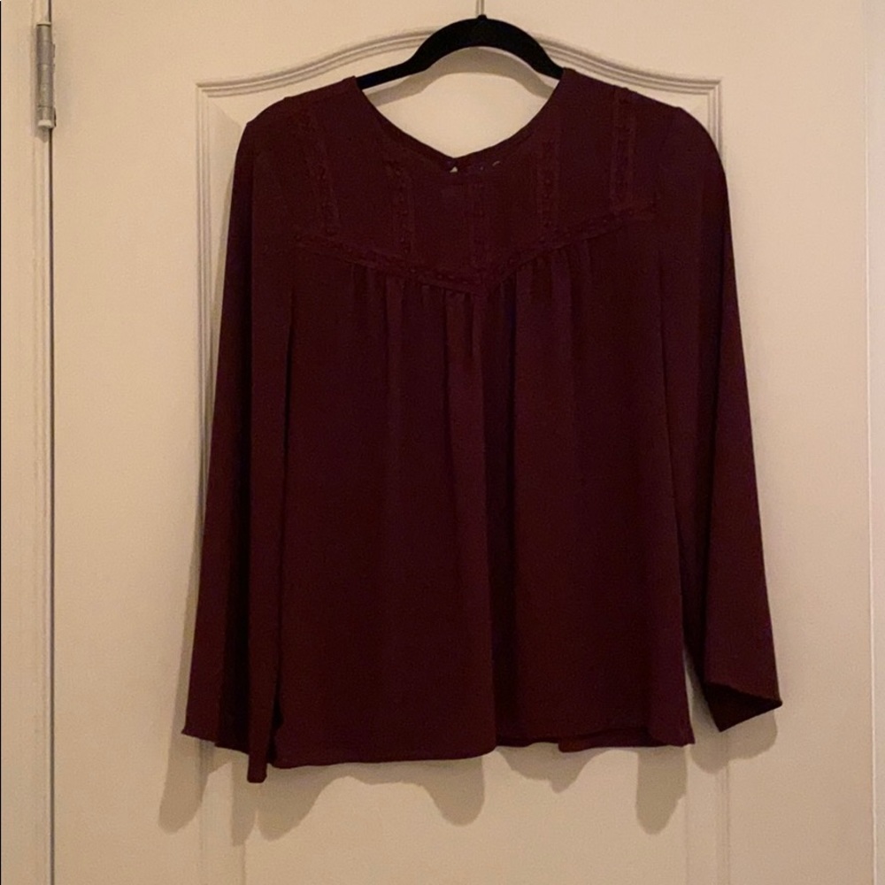 Maroon long sleeve shirt